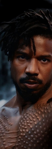 Morally Gray Character Killmonger from Marvel's Black Panther Movie.