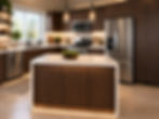 Modern kitchen with home remodeling upgrades and dark cabinets. Waterfall island. Murrieta, CA Lake Elsinore, CA Temecula, CA Canyon Lake, CA Menifee, CA