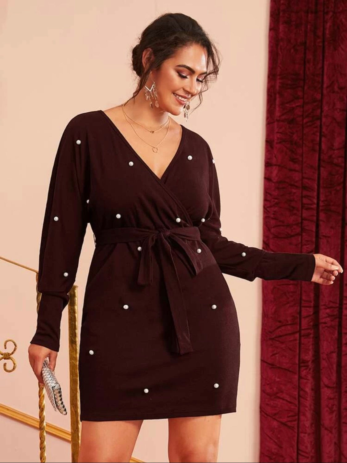 Pretty Pearl Dolman Sleeve Dress