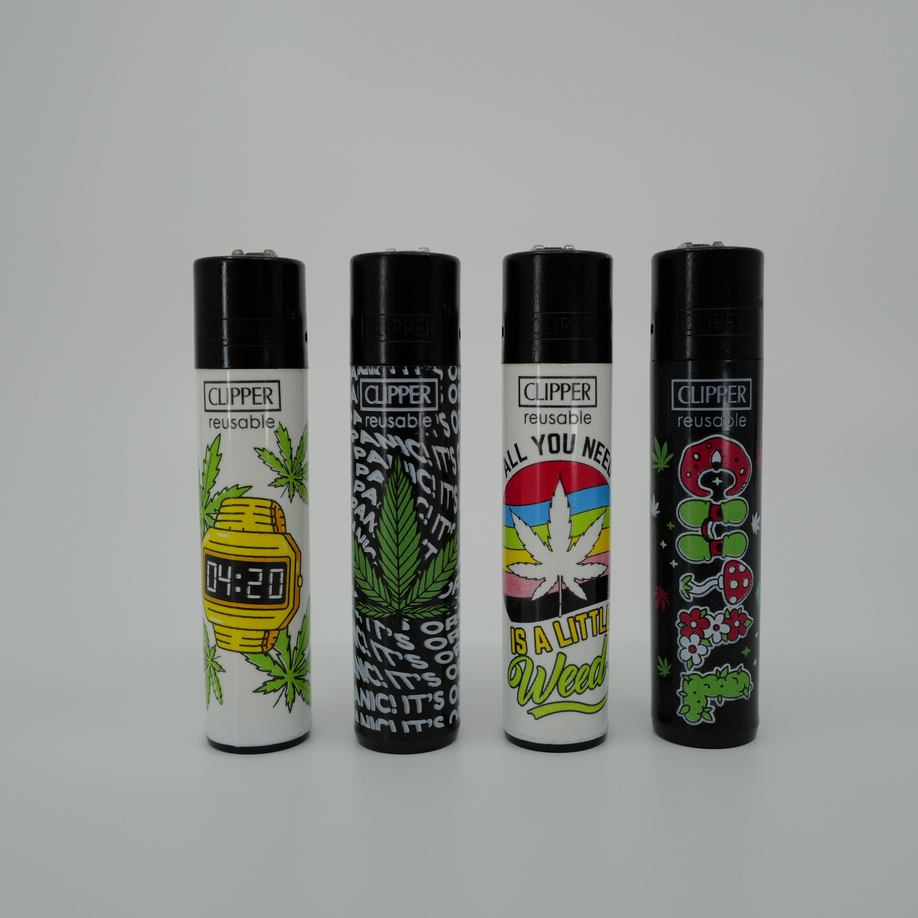 Weed Time Series Clipper Lighters - Set of 4