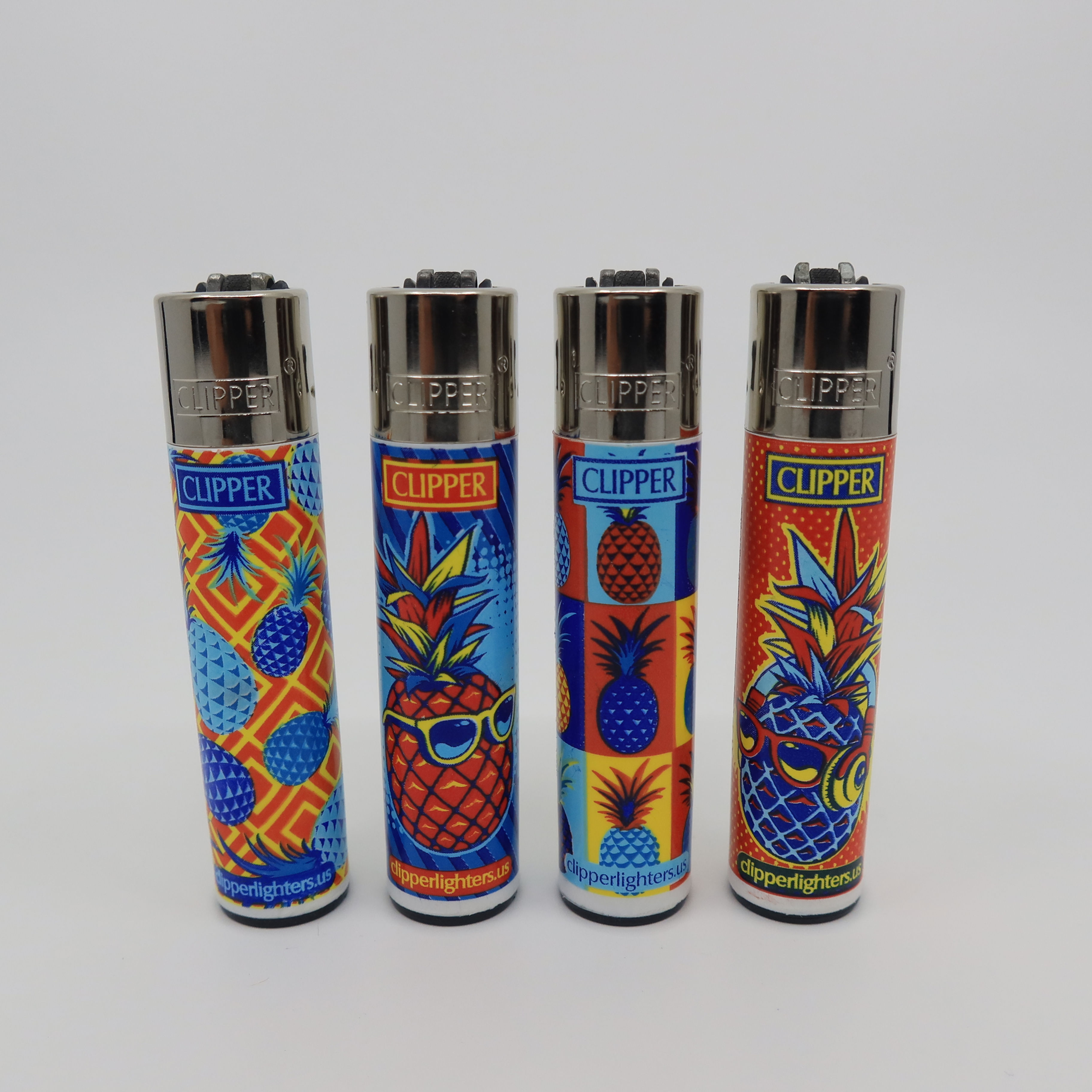 Hipster Pineapple Series Clipper Lighters - Set of 4