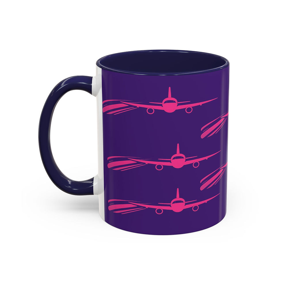 Thumbnail: Coffee Mug — “Airport” Pink Travel Plane Design (11/15 oz)