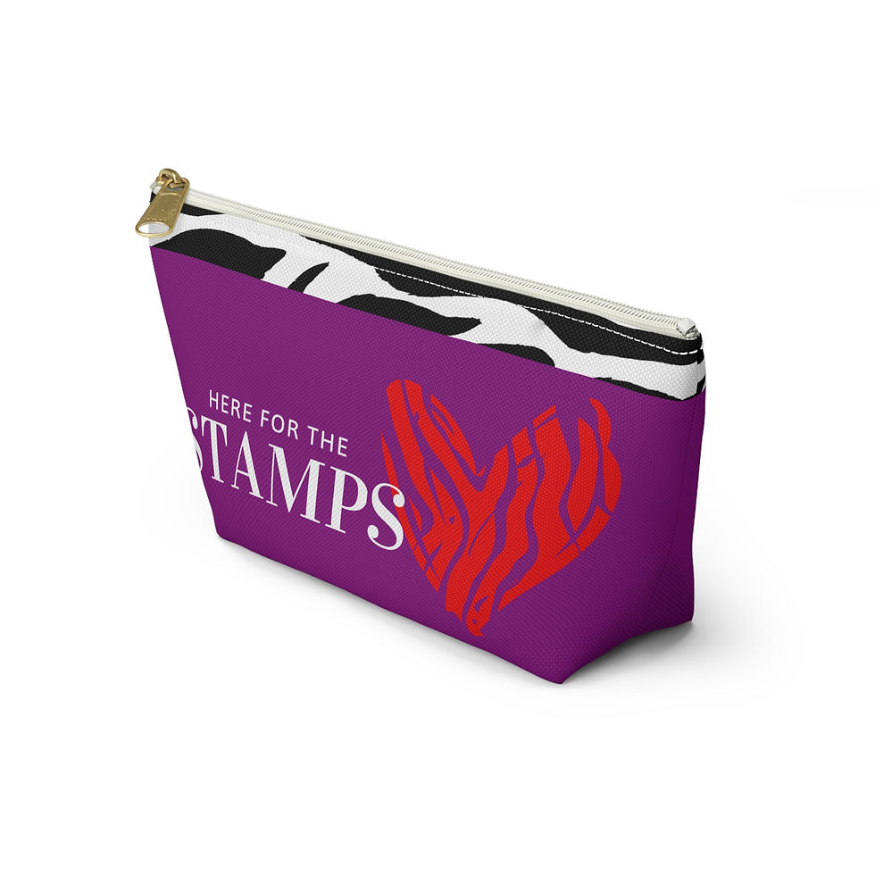 Thumbnail: Here for the Stamps – Zebra & Heart Travel Pouch