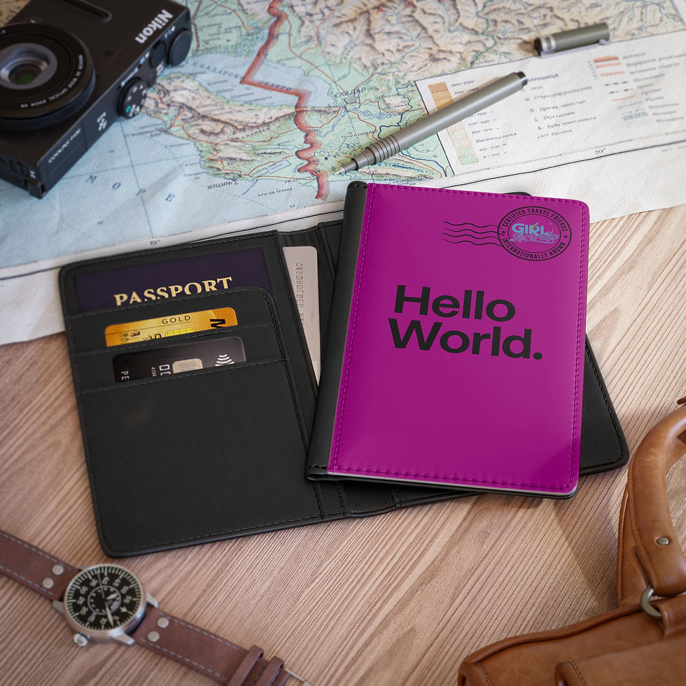 Thumbnail: Hello World. - Forever Fuchsia Passport Cover