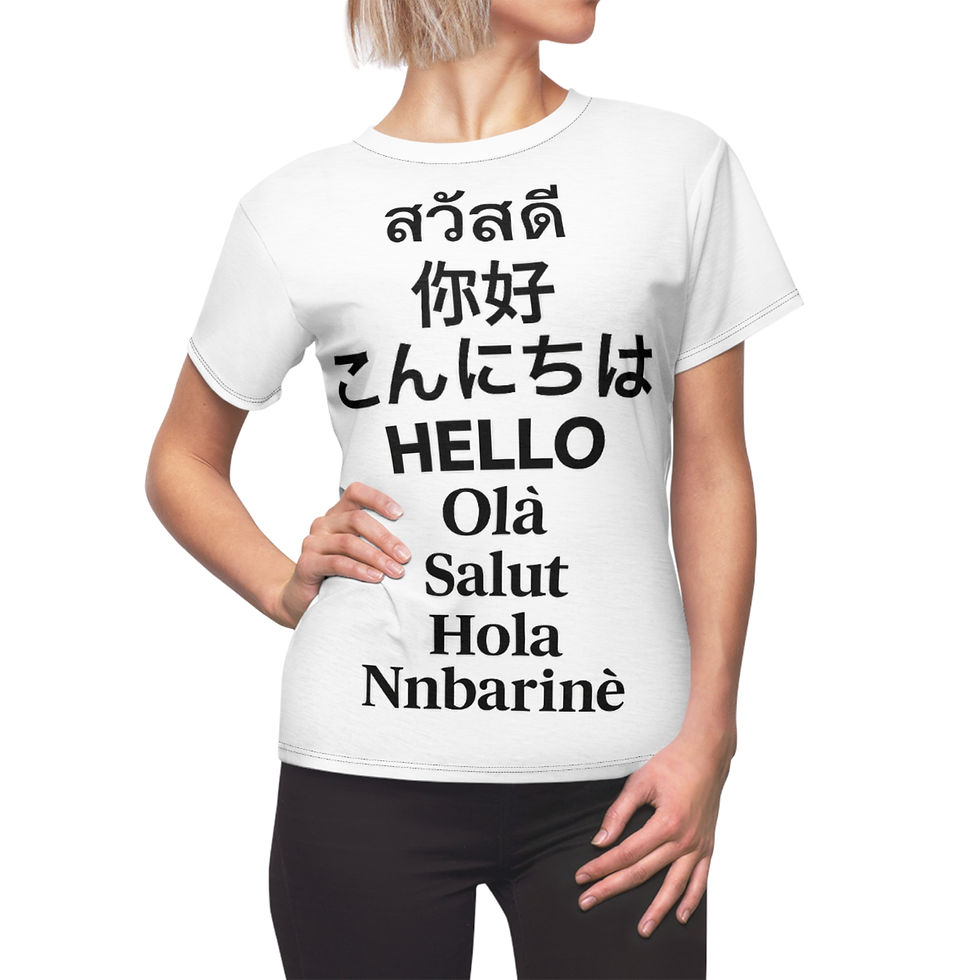 Thumbnail: Hello World – Multilingual Greeting Tee