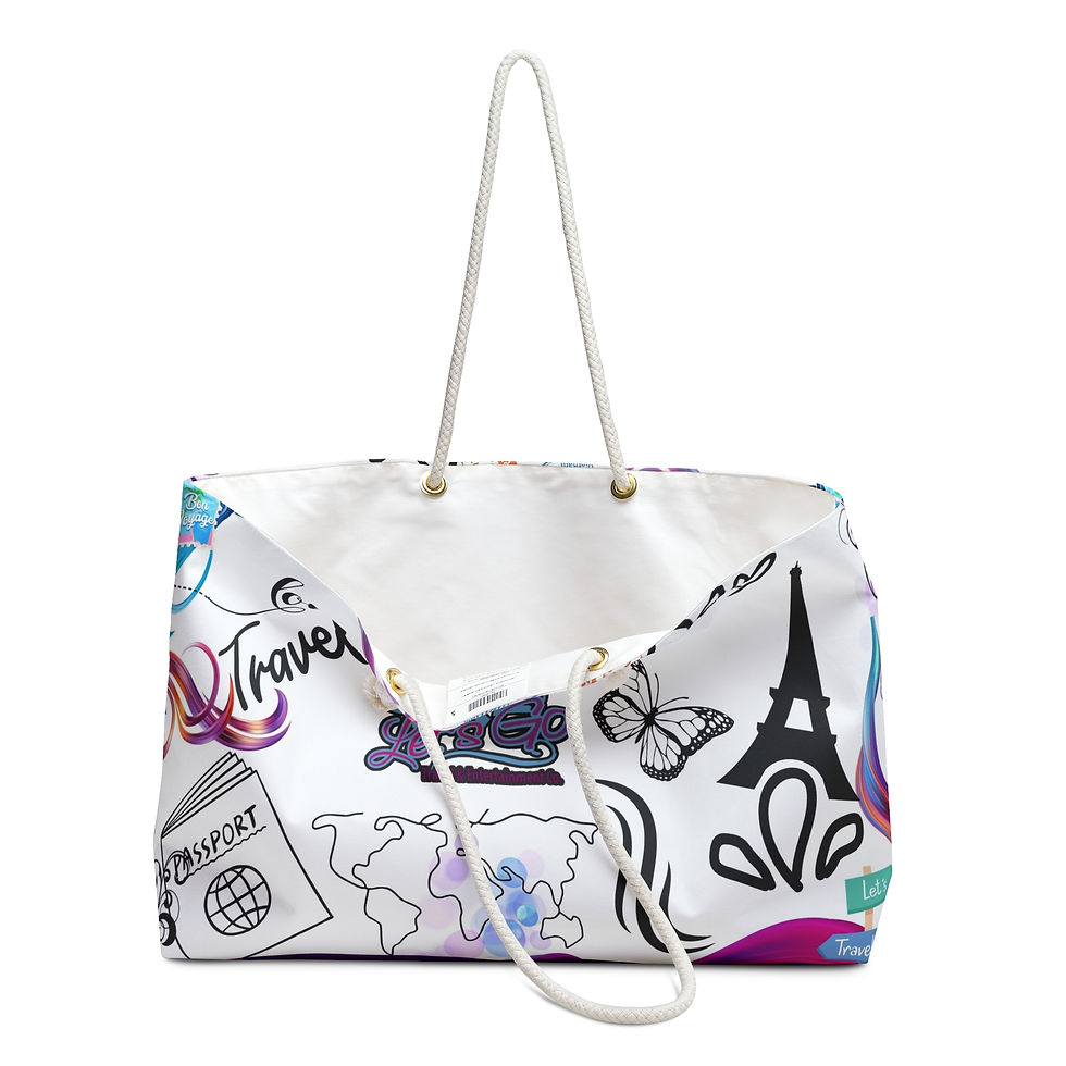 Thumbnail: Hello World - Love Travel Weekender Travel Bag *White