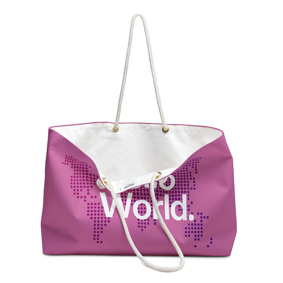 Thumbnail: Hello World, Weekender Bag (pink)