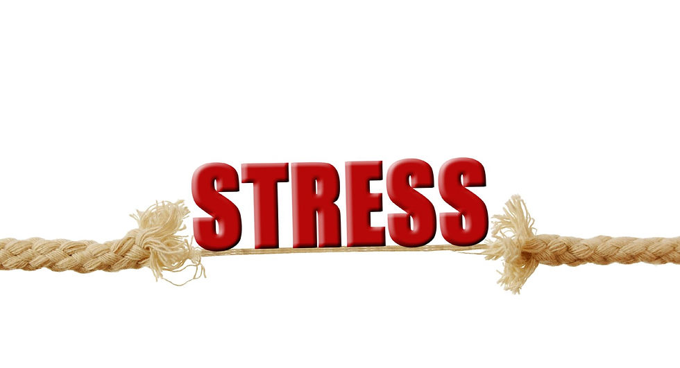 Stress Test – Das Wort „Stress“ zieht ein gespanntes, fast reißendes Tau auseinander und symbolisiert hohe Belastung.