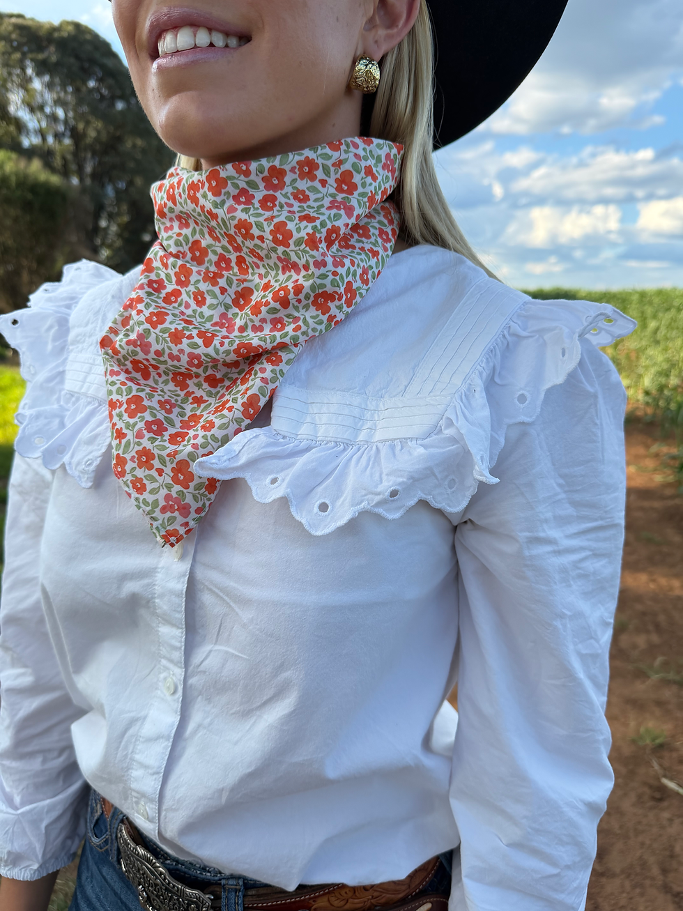 Thumbnail: Orange Floral Scarf