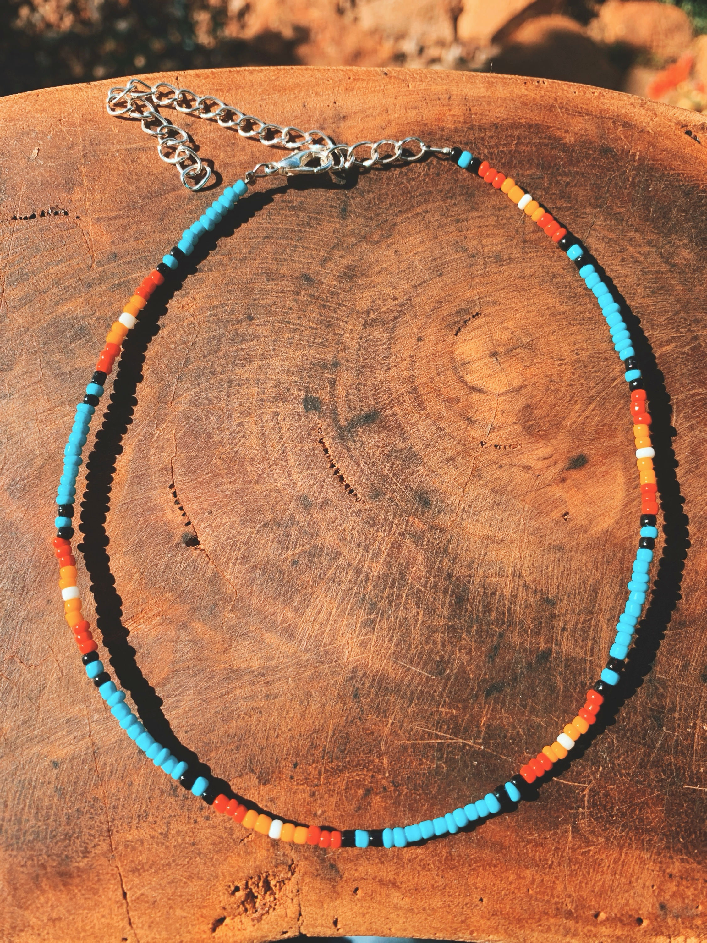 Turquoise + Orange Choker