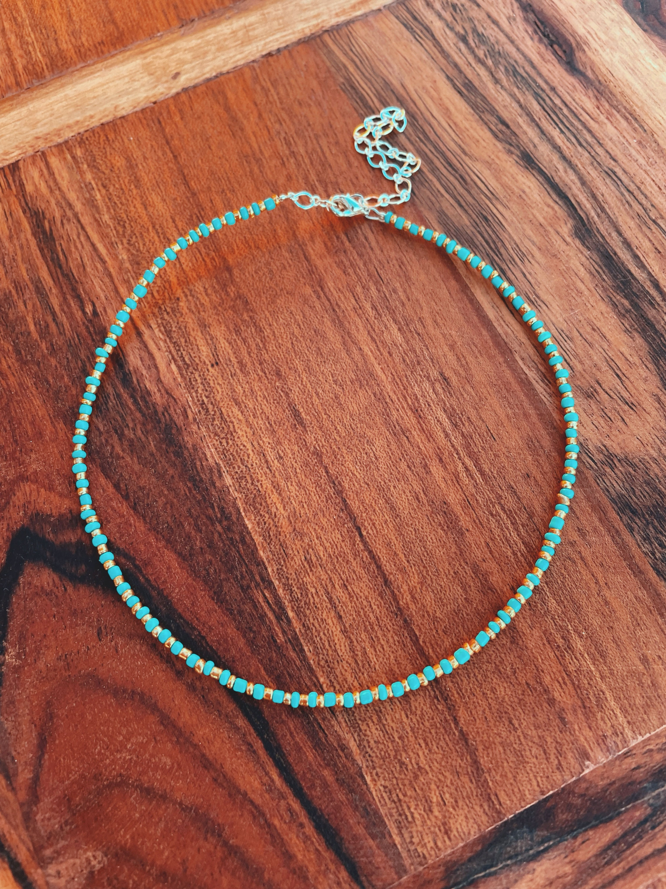 Turquoise + Gold Choker
