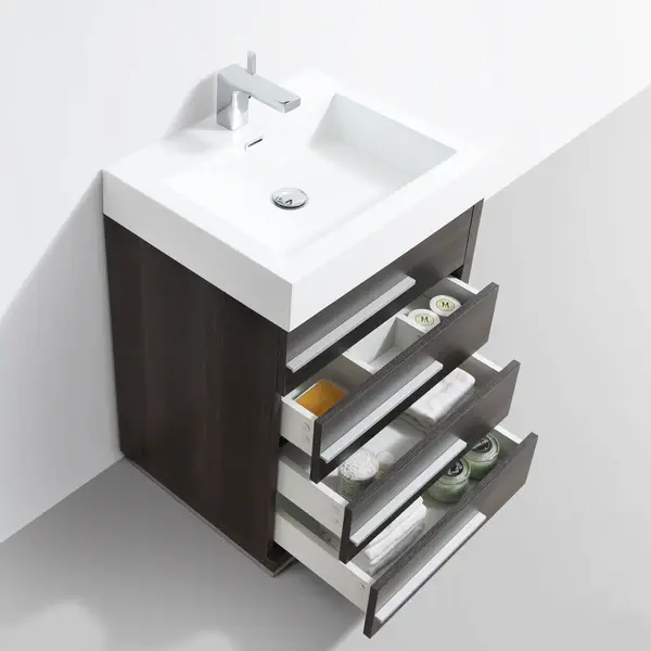 Thumbnail: Barcelona Vanity(Dark Oak)with Acrylic Top-Mount Basin