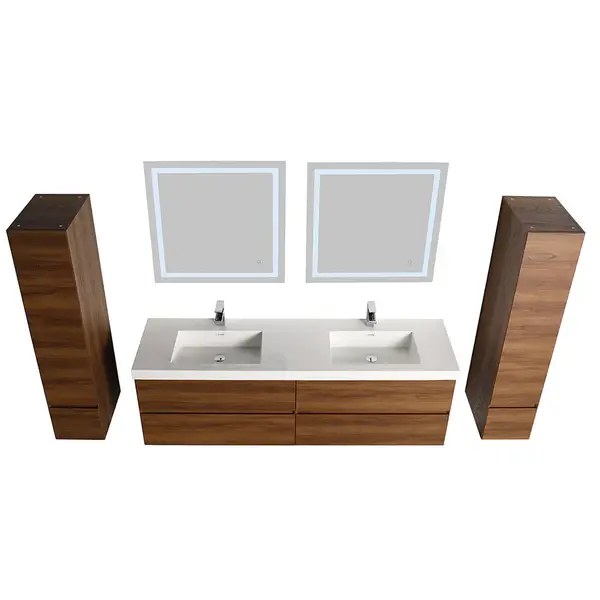 Thumbnail: Assisi Vanity (Brown Walnut)with Acrylic Top