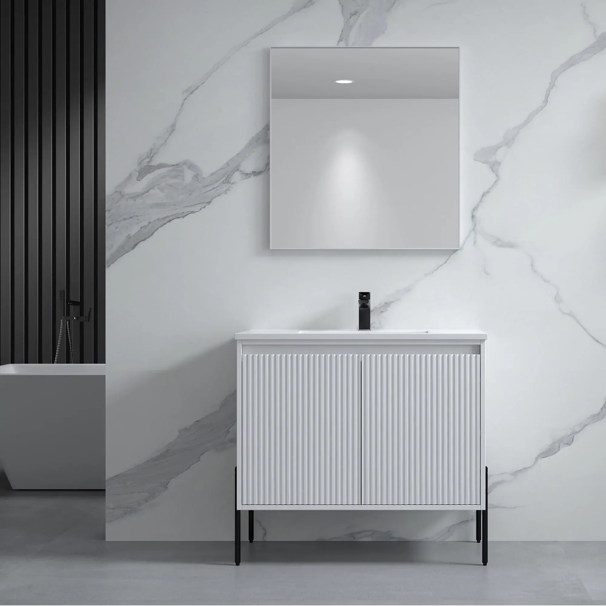36“ Fluted Bathroom Vanity Set