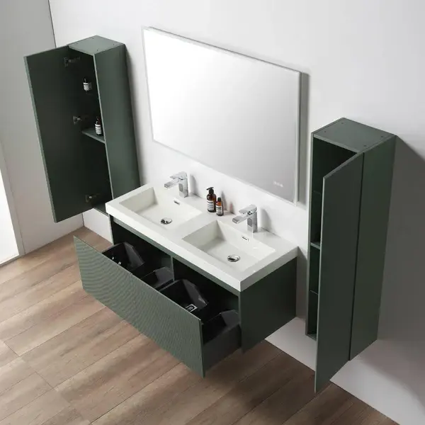 Thumbnail: 48"Positano vanity with Double white acrylic top Sink