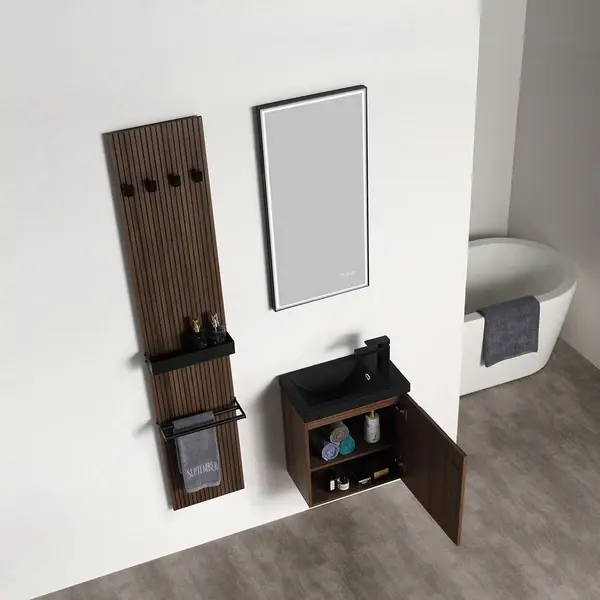 Thumbnail: 20"Rimini Vanity with Black Acrylic Sink