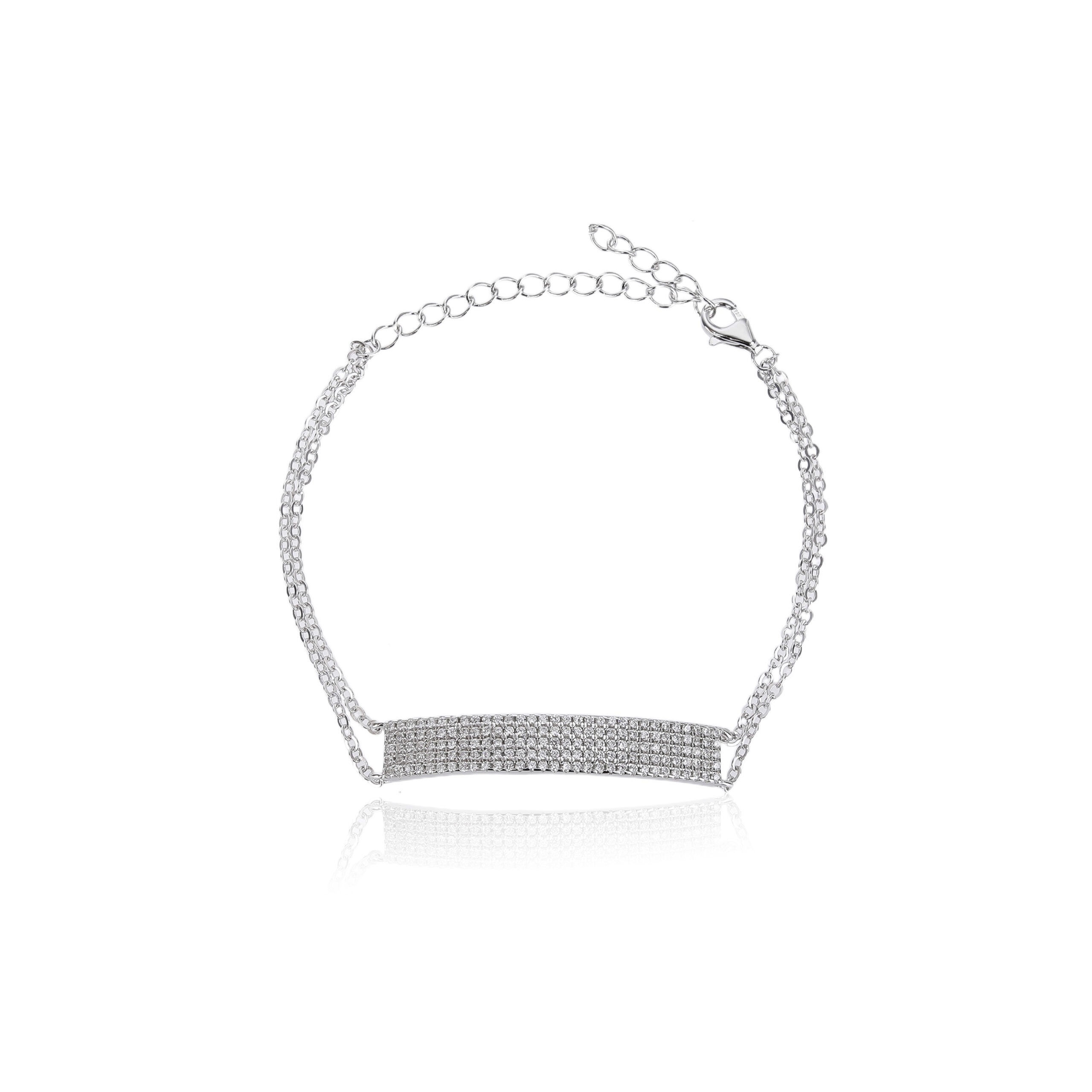 צמיד פלטה משובץ