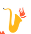 Illustration d'instruments à vent qui crachent du feu