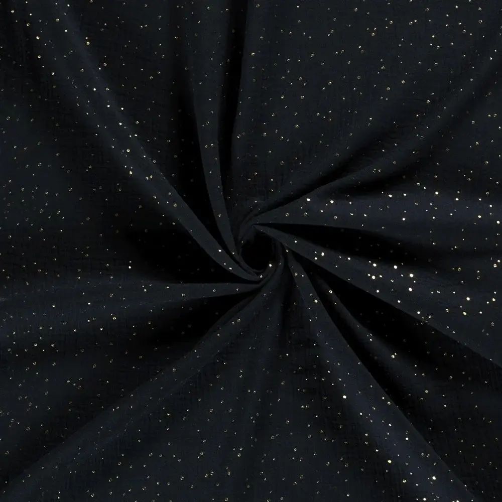 Musselin Goldtupfen Mitternacht MG-145