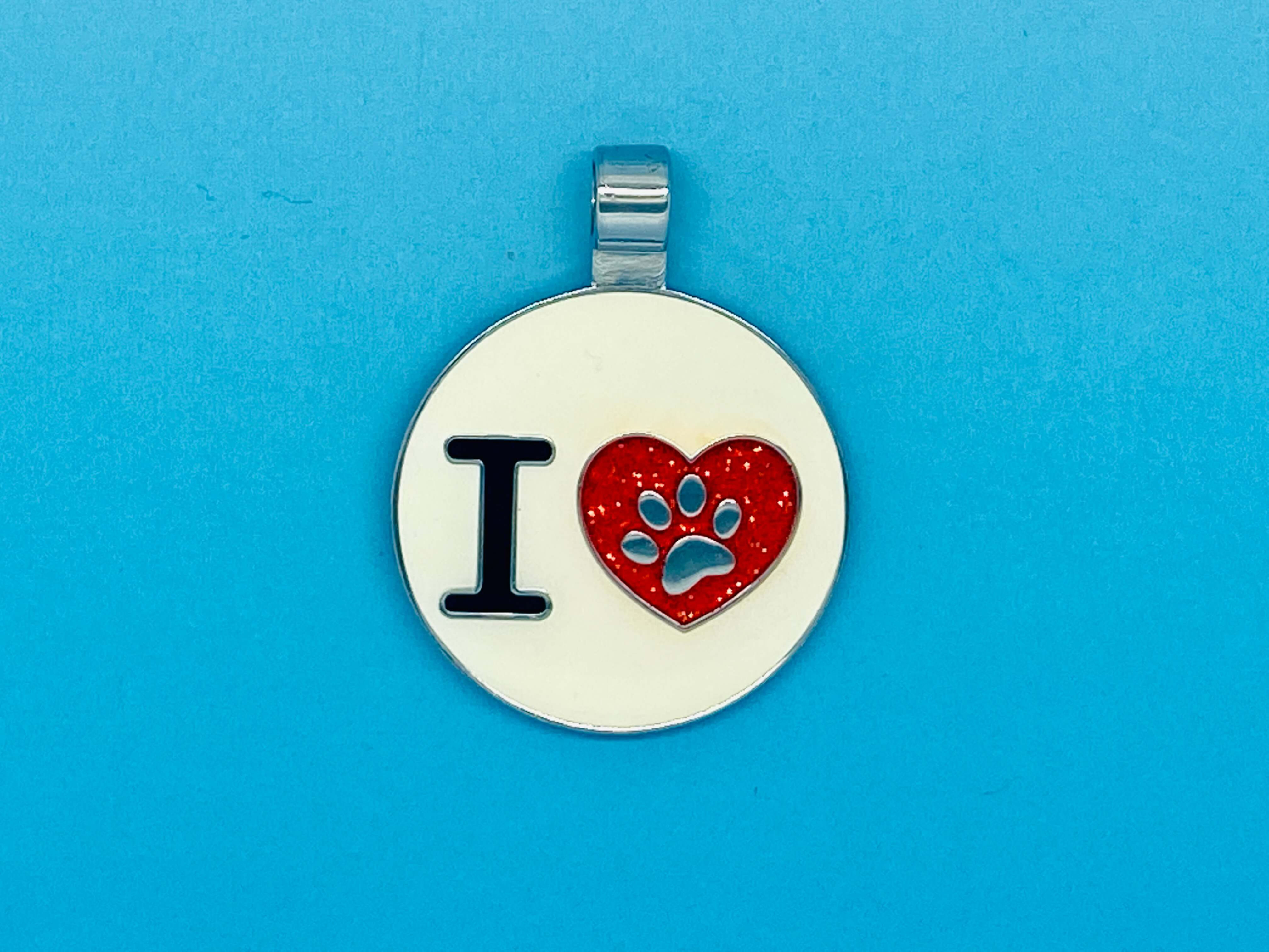 RED DOT Pet Tags - I Heart Paw
