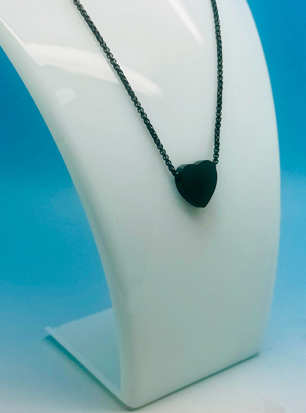 Thumbnail: Ladies Pendant (Love Heart with Square Pearl Chain)