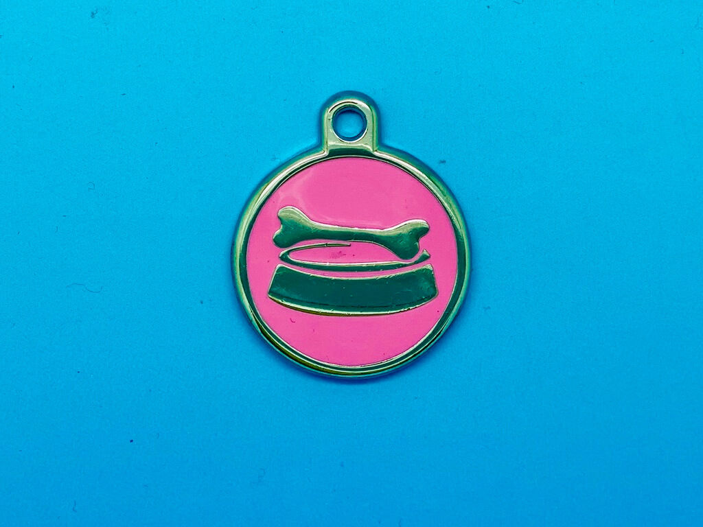 DELUXE Pet Tags - Pink Bowl