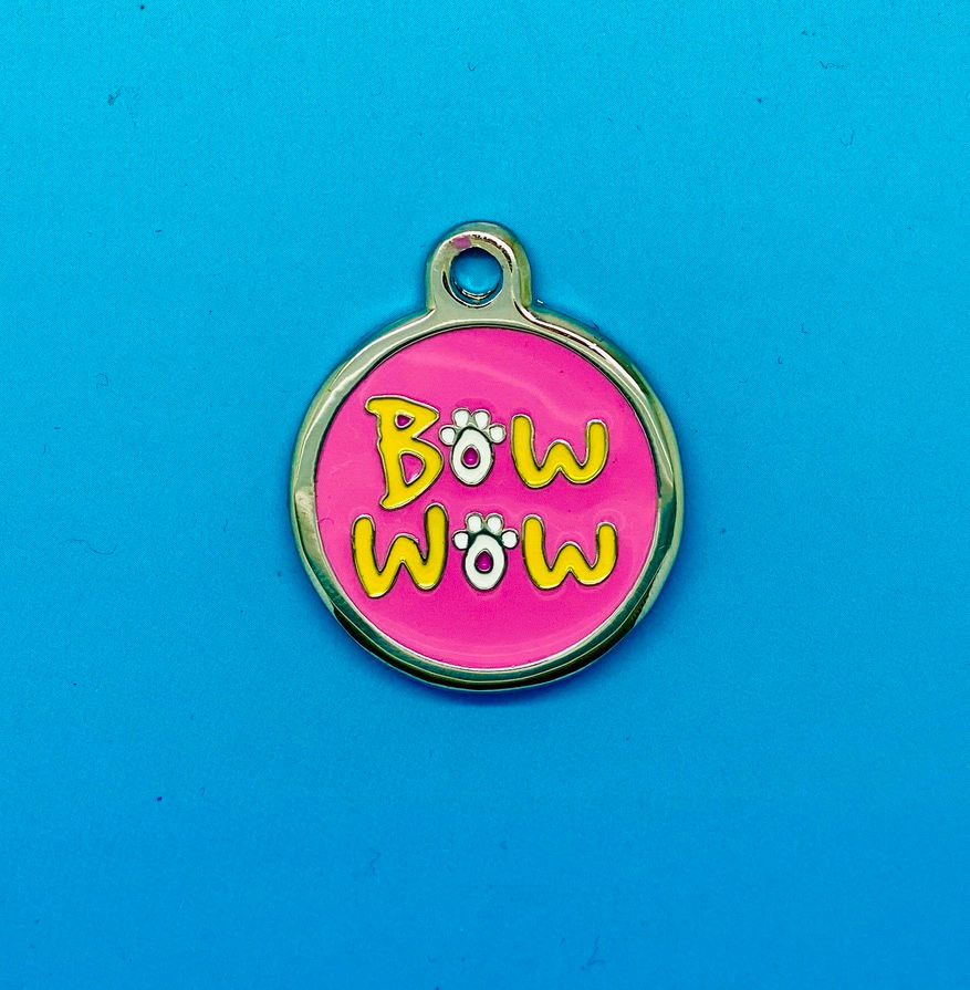 DELUXE Pet Tags - Pink Bow Wow