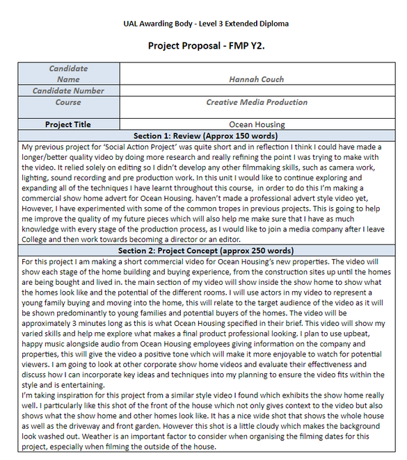 Proposal Update