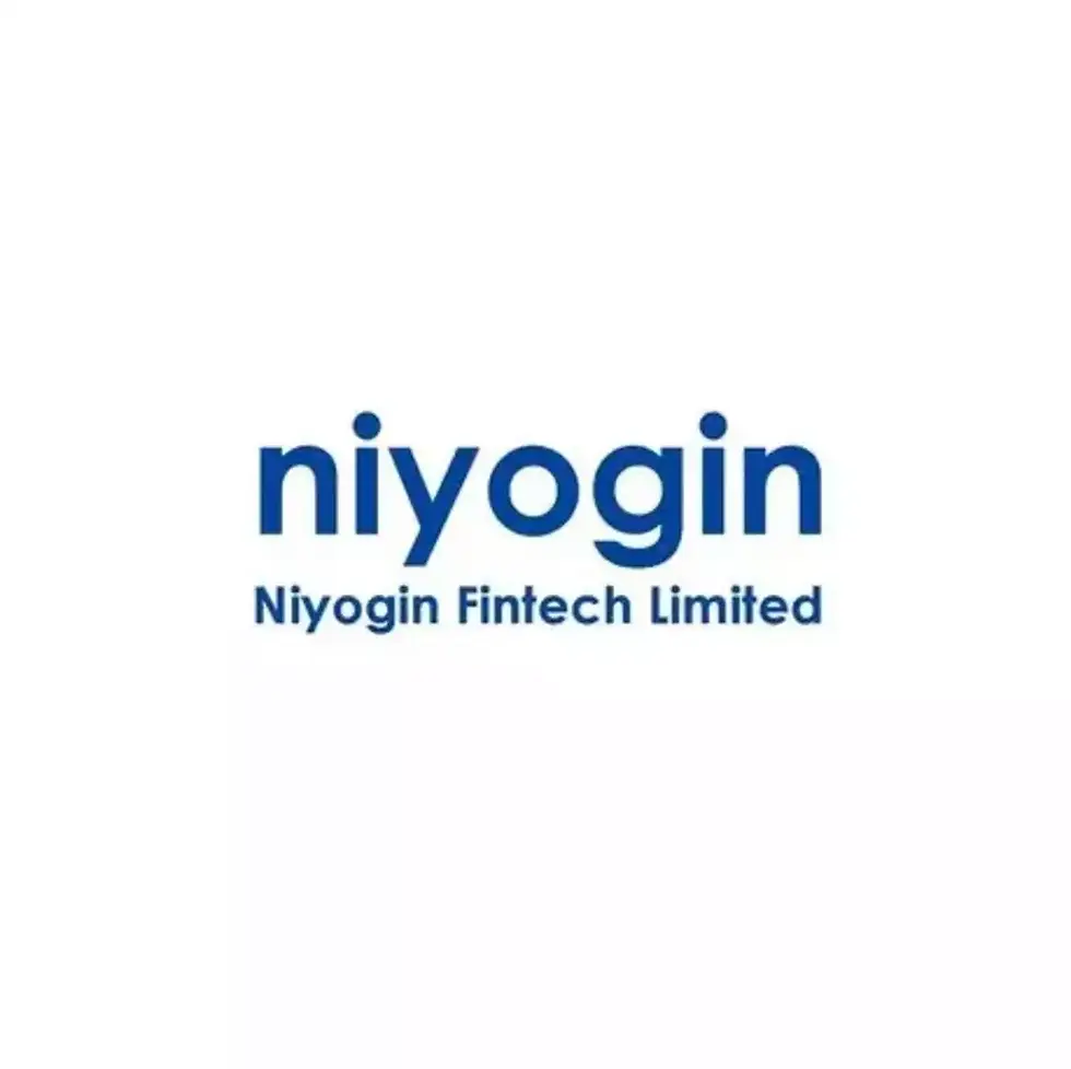 Logo of Niyogin Fintech Limited with blue text on a white background, featuring the name "niyogin" prominently above the full company name.