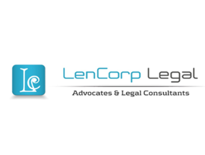 LenCorp Legal logo with turquoise "LC" icon, text "LenCorp Legal" and "Advocates & Legal Consultants" below, on a white background.