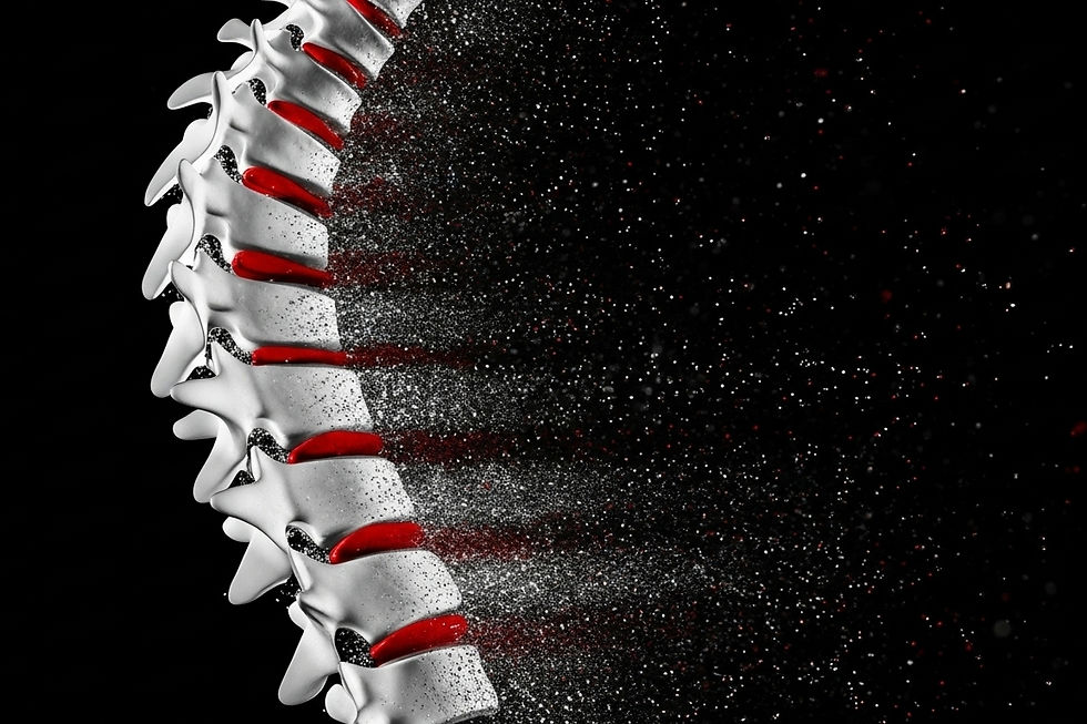Bone eroding and becoming porous