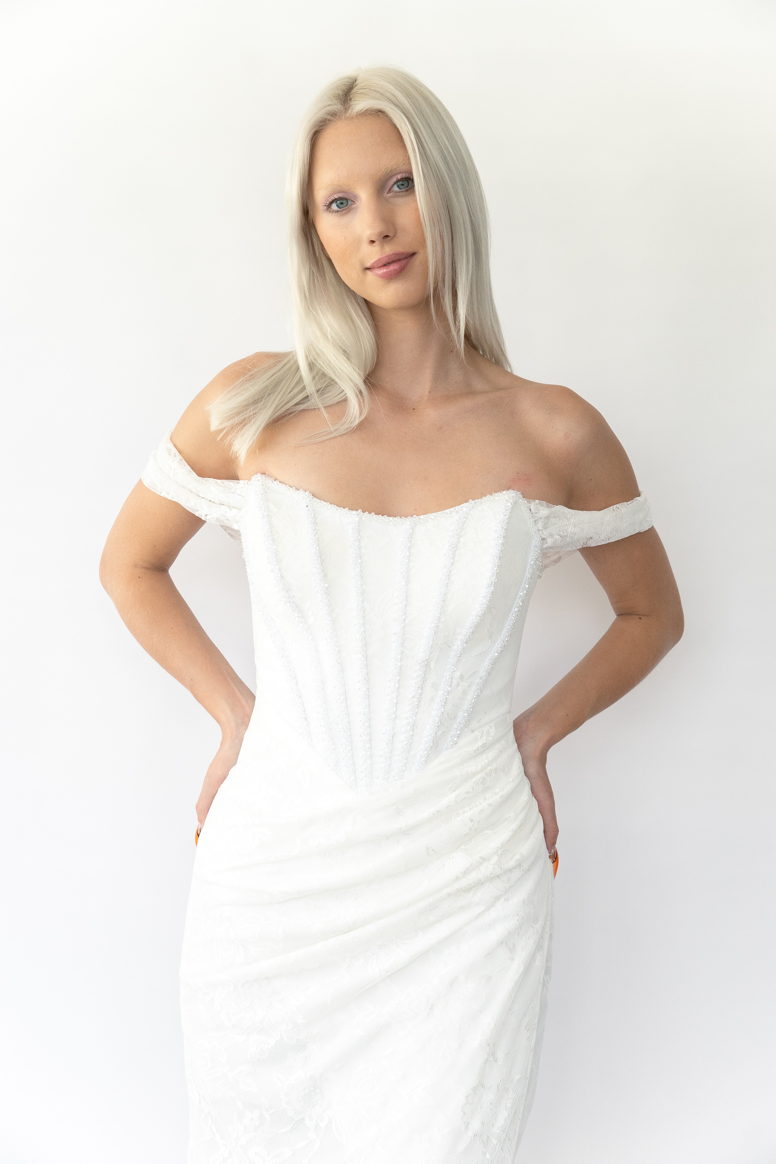Wedding White Satin Corset Gown: With Straps or Strapless Bridal Evening Dress