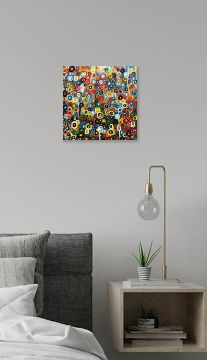 Small circles dark on wall