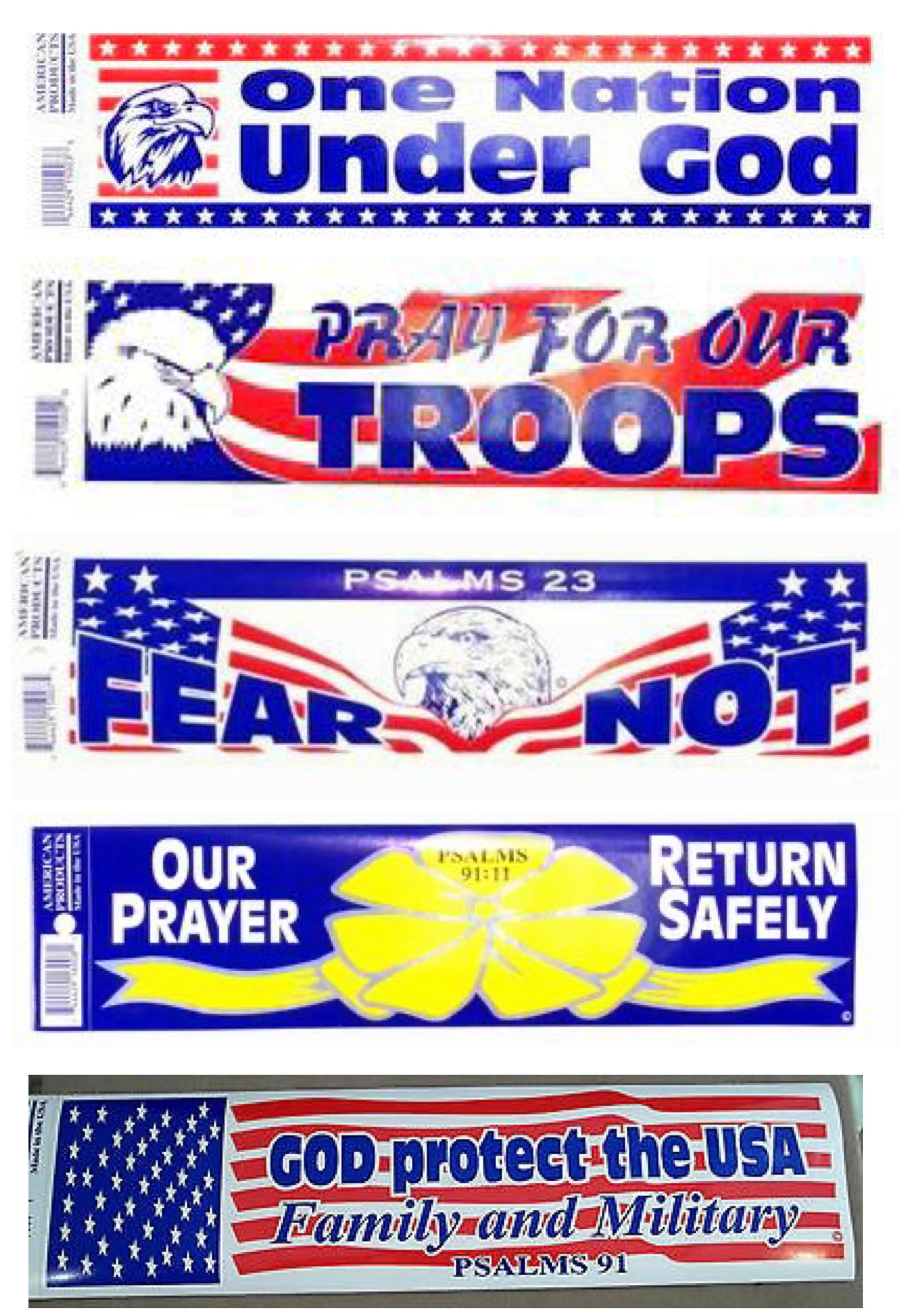 Patriot Bumper Stickers (set of 5)