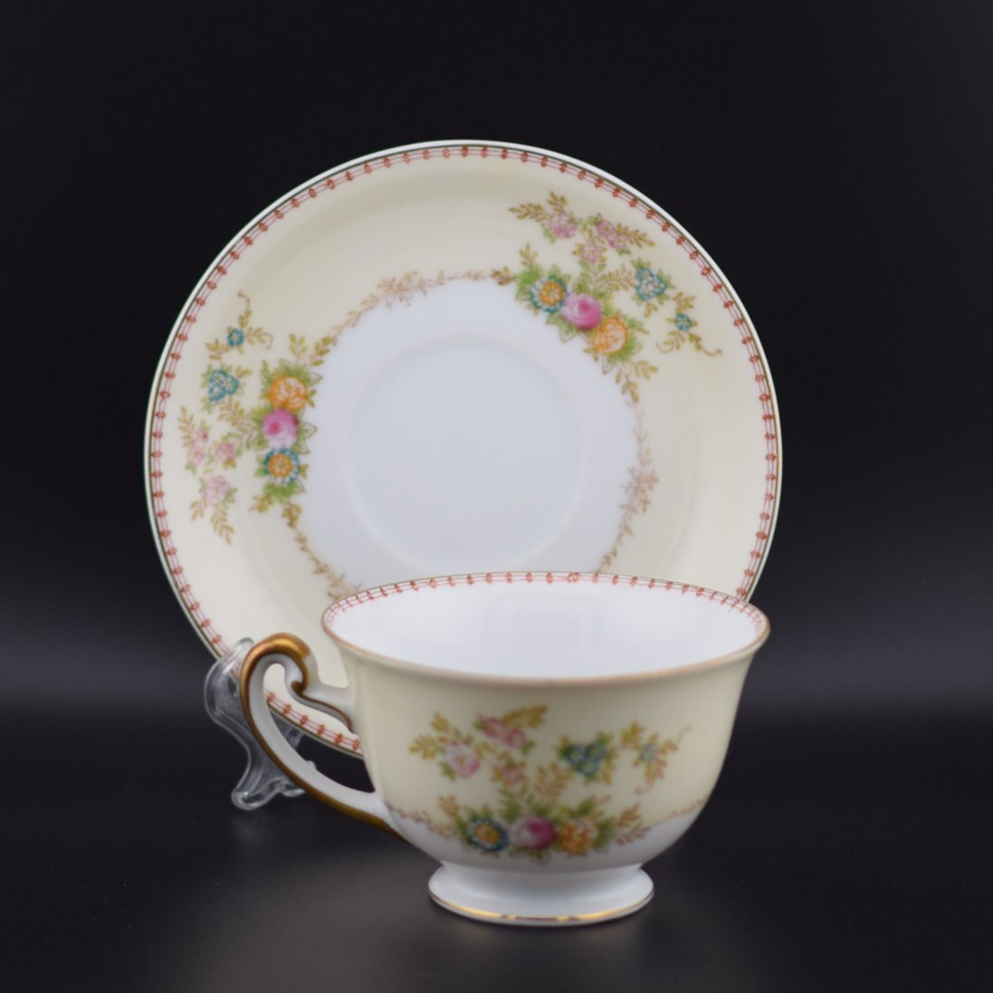 Footed Cup and Saucer - Marjorie collection by Meito