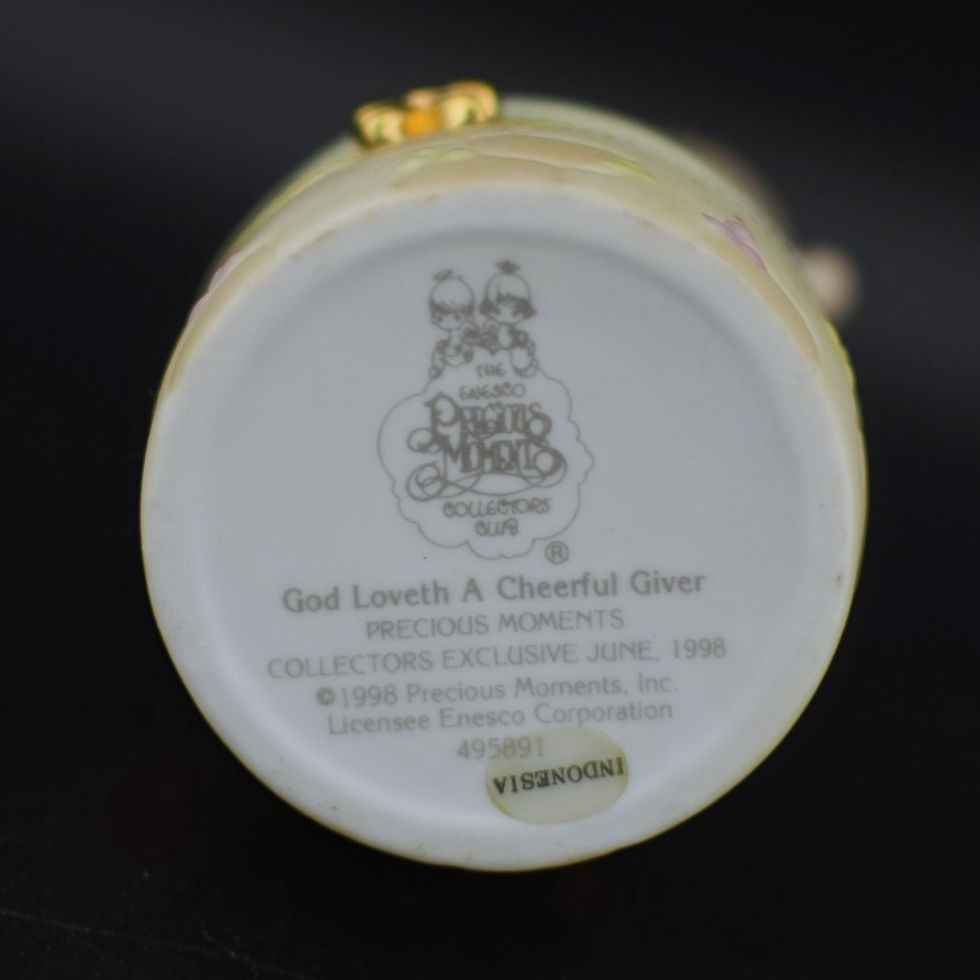 Thumbnail: Precious Moments Trinket Box ~ Free Puppies "God Loveth a Cheerful Giver"