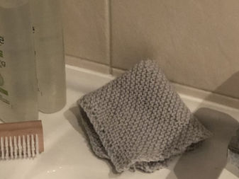 Knit on Bias Washcloth