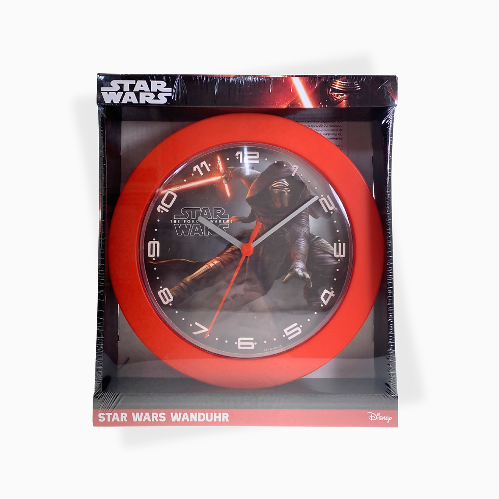 Star Wars Wanduhr Kylo Ren rot schwarz Disney Uhr Ziffernblatt