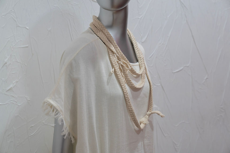 Thumbnail: Beige Rope Tunic Dress