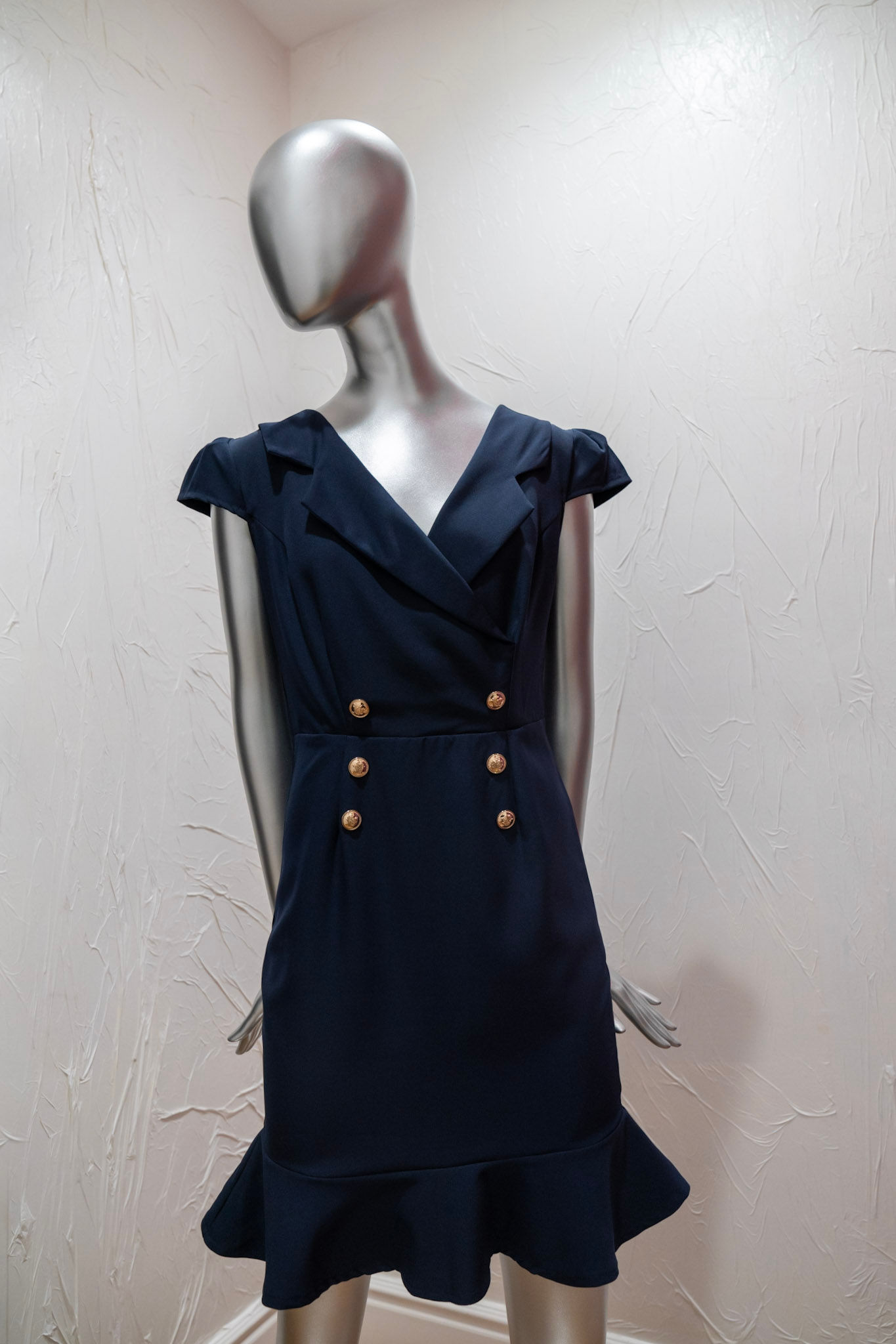 Collared Navy Blue Sailor Dress