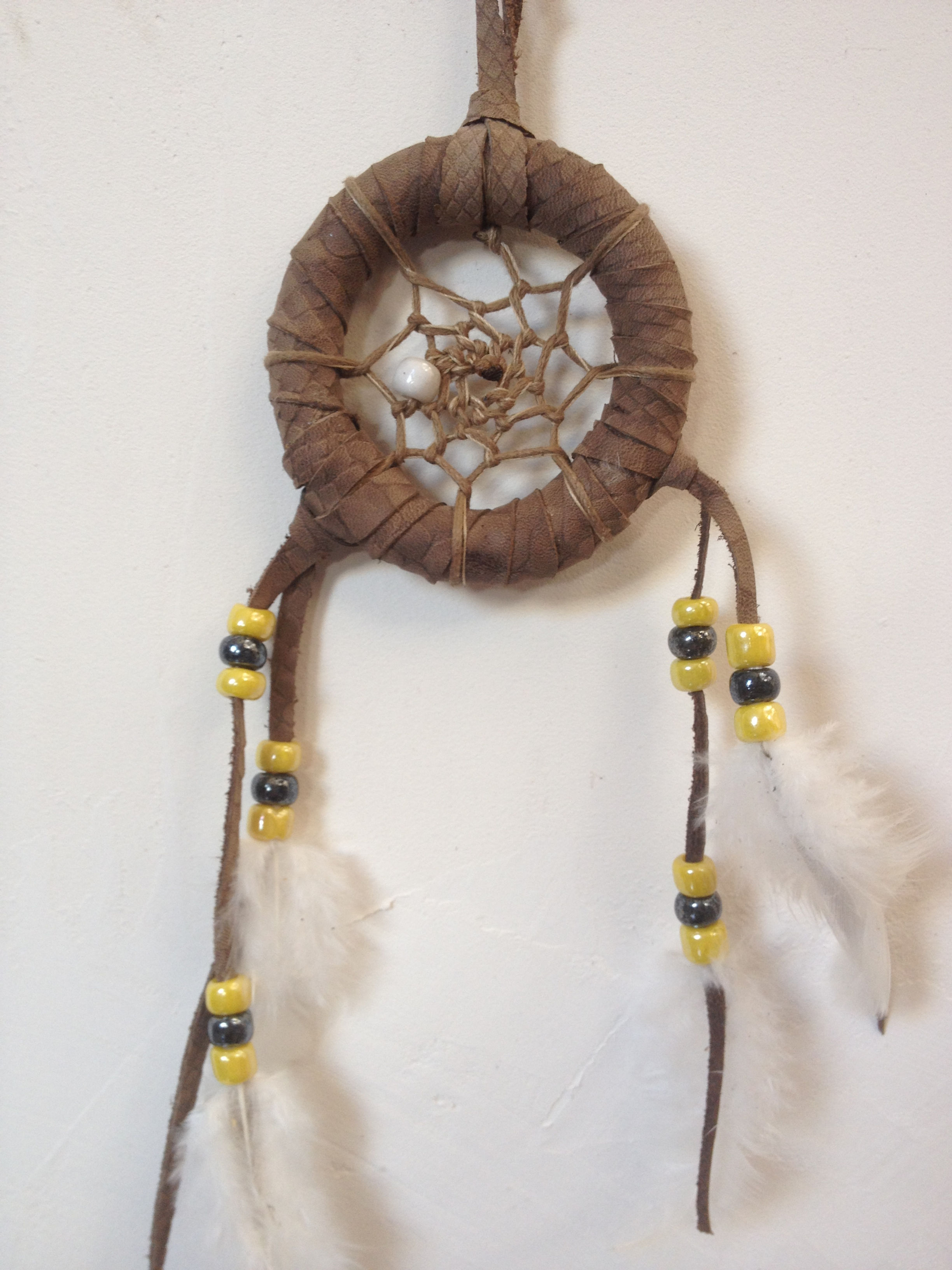 Attrape rêves cuir marron style serpent  - ref: DC 140506