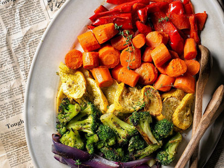 Roasted veggie rainbow