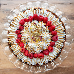 Lemon Raspberry Meringue Tart