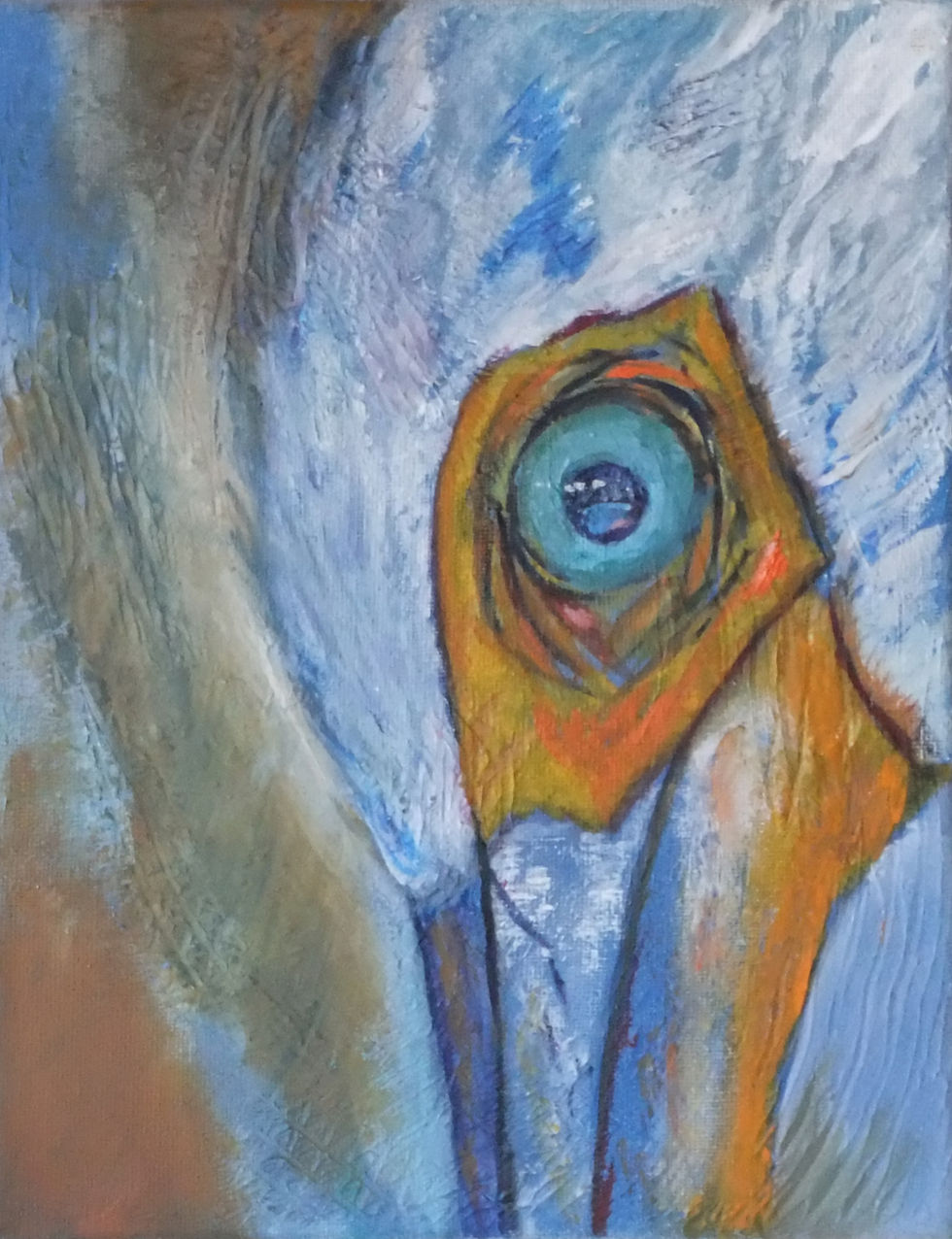 Pelican in Blue oil painting on canvas