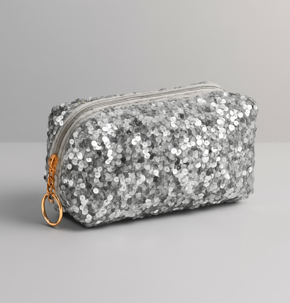 Vegan Cruelty Free Sequins Make Up Bag