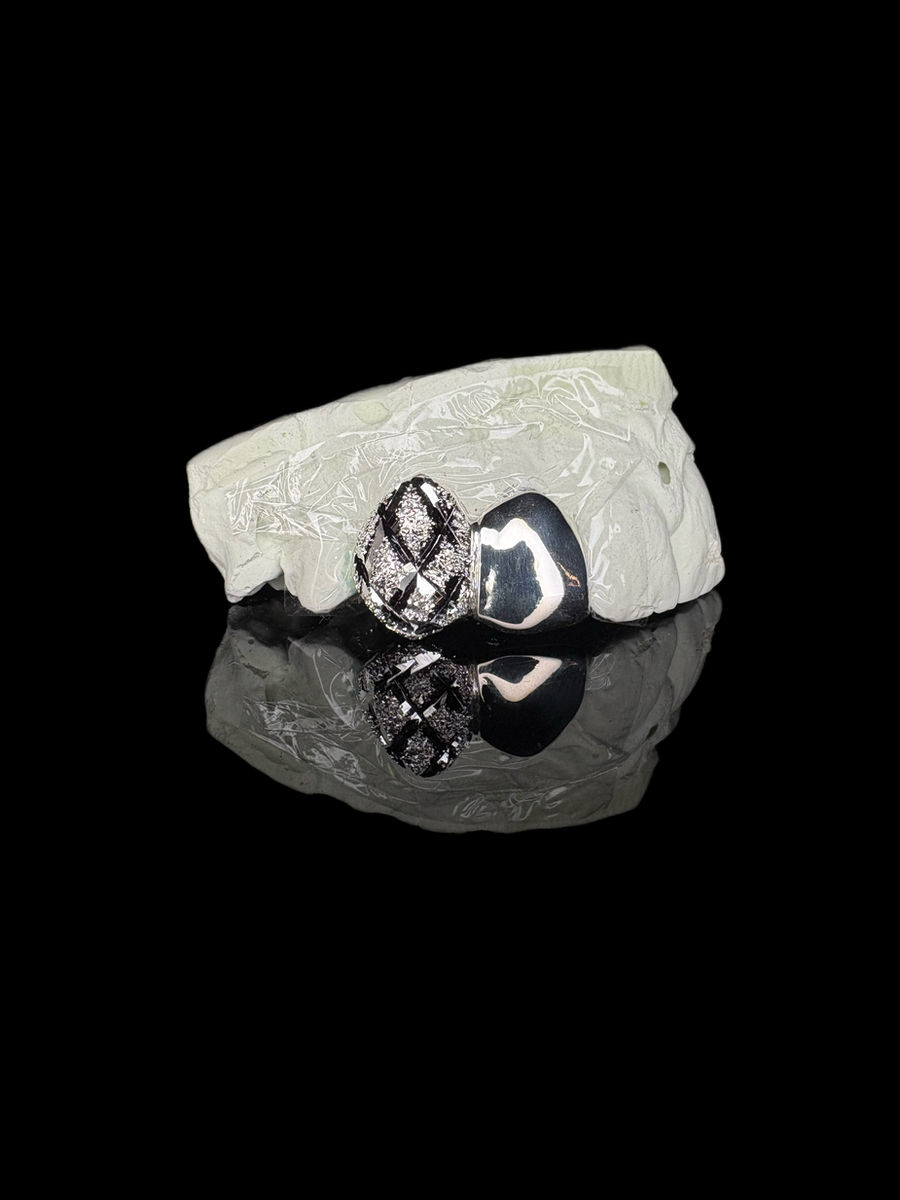 Twin Cap m/ 1 Diamond Dust Cut — La Lux Oslo, 925 Sølv