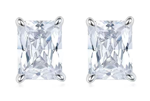 Emerald Cut Øredobber — La Lux Oslo, 925 Sølv & Moissanite