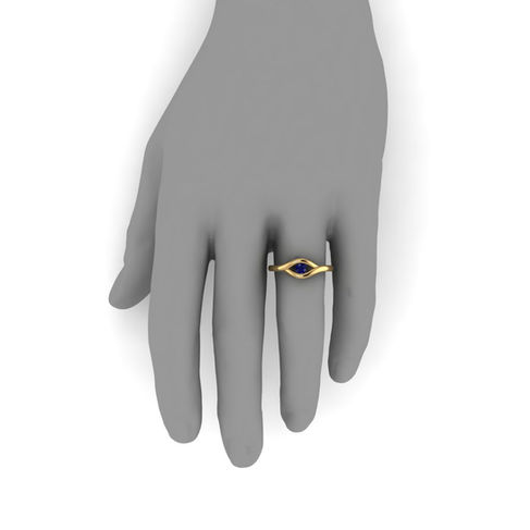 Evil eye custom jewellery ring CAD rendering on hand
