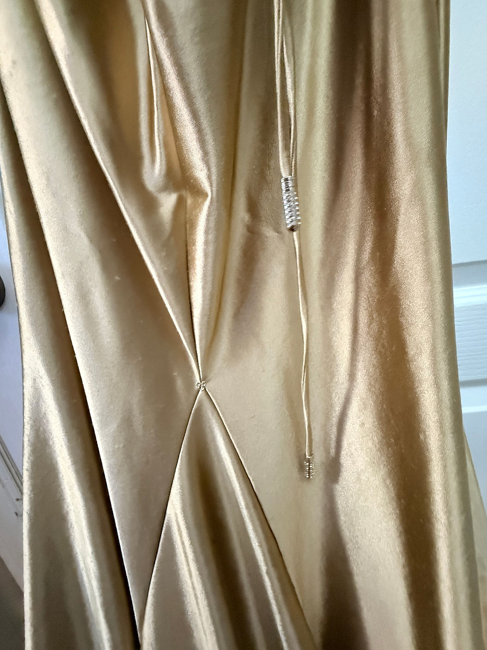 Thumbnail: Alyce Paris 61674 Gold Satin Formal Gown, Size 12