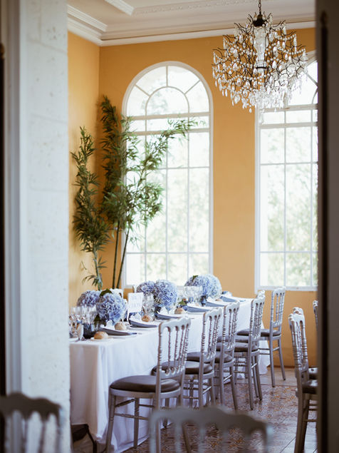 decoration de la salle de reception du chateau madere a gujan mestras en gironde